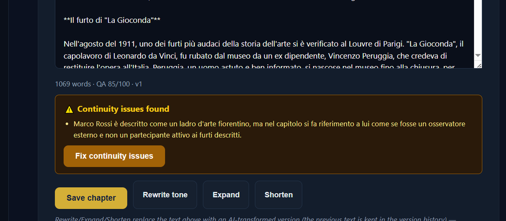Per-chapter continuity issue with a fix option
